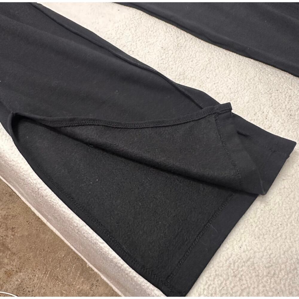 Relaxx Black Fleece Lined Flare Leg Yoga Pants Graphic Logo Size L - Picture 6 of 8